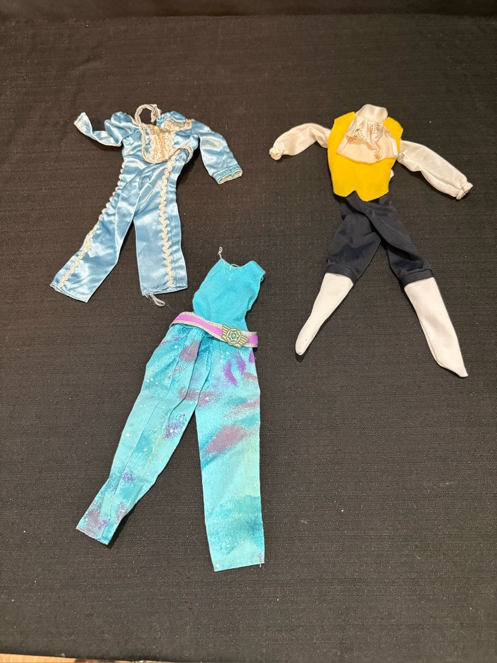 3 vintage Barbie Ken (Western & beauty/beast ) & Donny Osmond doll outfits